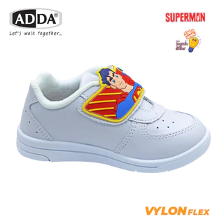 ADDA รองเท้านักเรียนสีขาว ลาย SUPERMAN ลิขสิทธิ์แท้ รุ่น 41N25C1B1 (ไซส์ 25-35)
