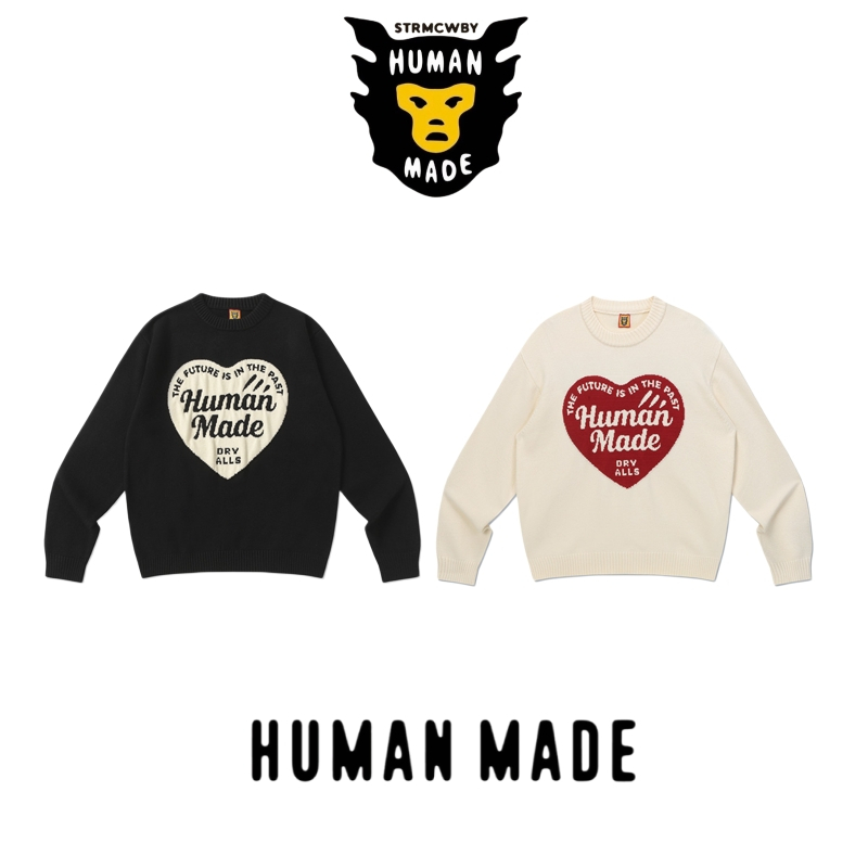 【Human Made】🇯🇵 เสื้อกันหนาว เสื้อสเวตเตอร์ทรงหัวใจ สไตล์ญี่ปุ่น oversize ให้ความอบอุ่น