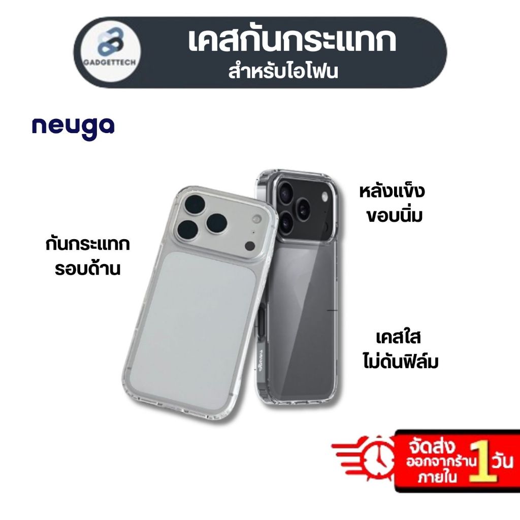 NEUGA เคสใสสำหรับไอโฟน เคสใส ไม่เหลือง กันกระแทก For iP 17 Pro Max/ 17 Air/17 Pro/17/16 Pro Max/15 P