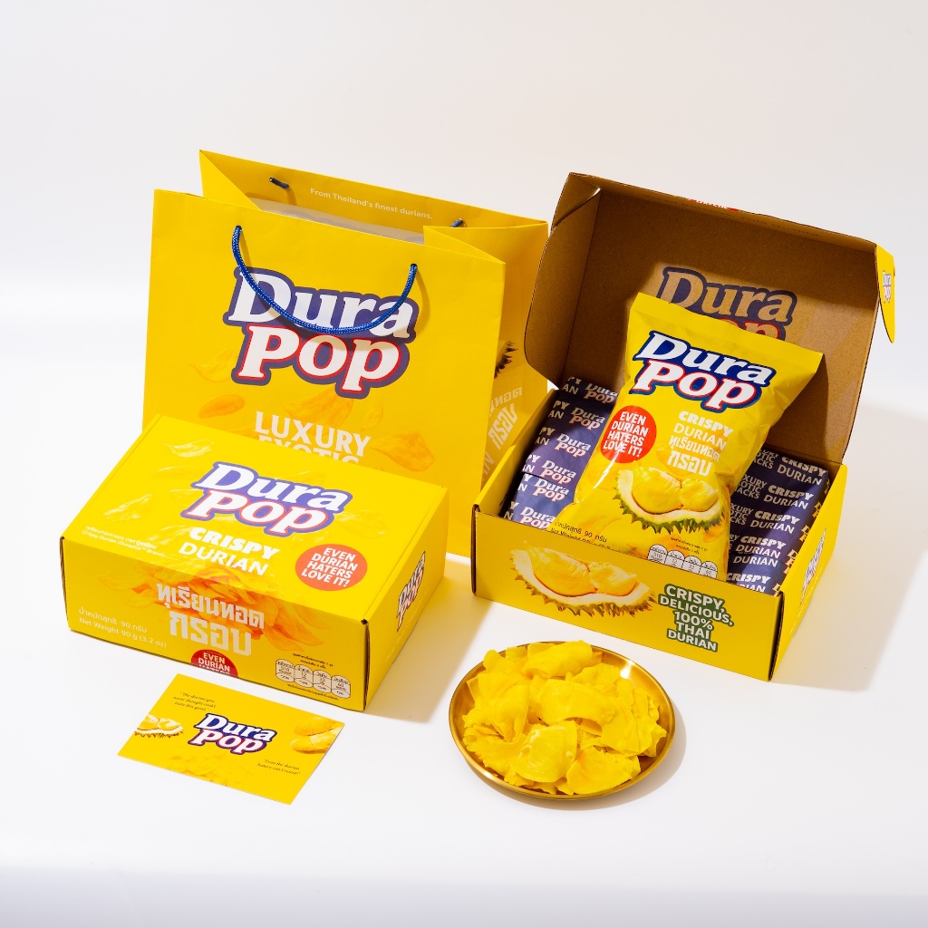 Durapop™ 4x ทุเรียนทอดกรอบพรีเมียม Luxury Gift Sets | ชิ้นใหญ่พิเศษ | ผลิตจำนวนจำกัด | มีอย. GHP HAC