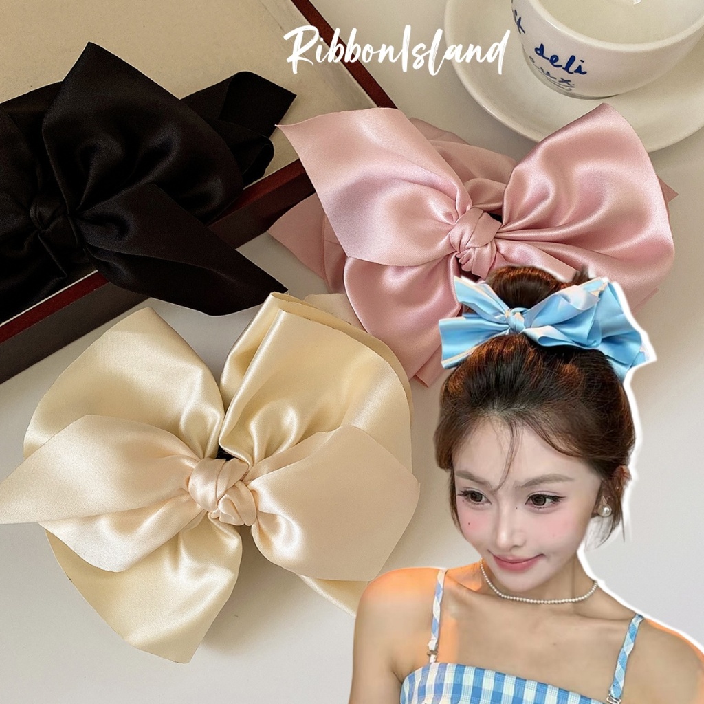 กิ๊บติดผม clips โบว์ ผ้าซาติน กิ๊บ ins สไตล์เกาหลี แฟชั่น น่ารัก สำหรับผู้หญิง COD