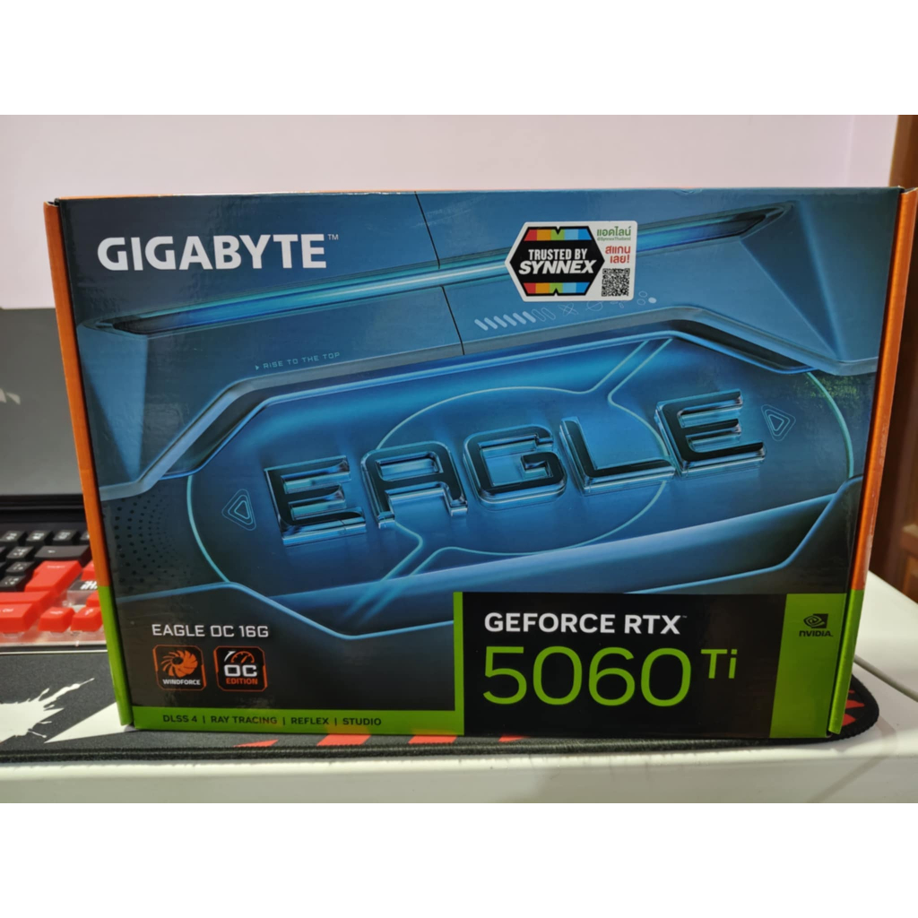 RTX 5060 TI 16G - GIGABYTE EAGLE OC 16GB GDDR7 การ์ดจอมือสอง ครบกล่อง ประกันศูนย์ไทย สีดำ ไม่มีไฟ RG