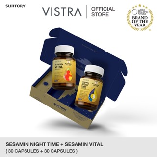 Vistra Sesamin Box set Longevity Sesamin Night time 30เม็ด+S…