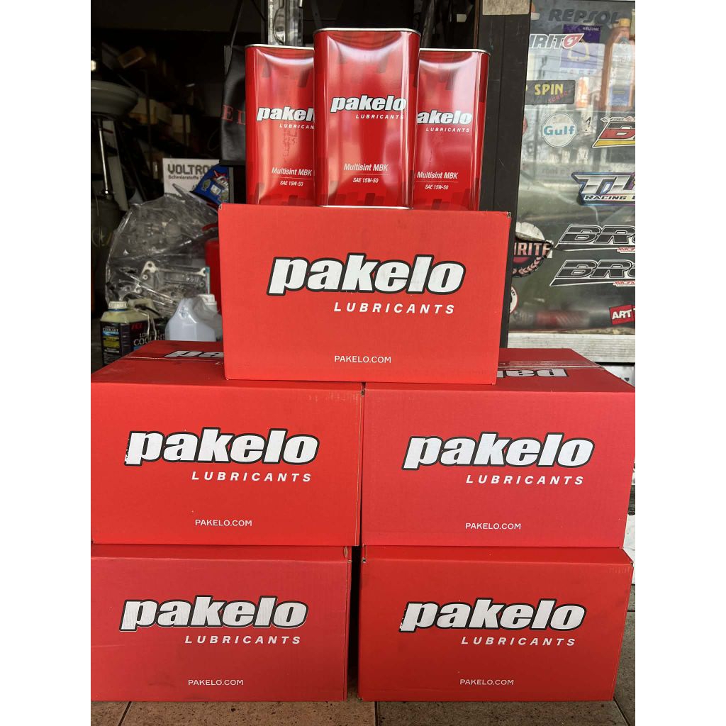 ของแท้100%น้ำมันเครื่อง Pakelo  SAE 15W-50 Mulisint MBK Fully Synthetic Made in Italy ขนาด1ลิตร