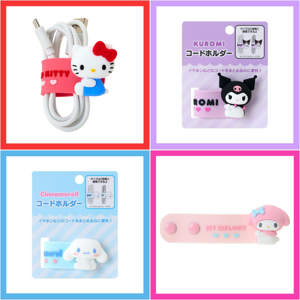 💚 แท้ 100% ที่รัดสายชาร์จ Sanrio Cable Clip 💜 ที่รัดสายหูฟัง Cable Holder ที่เก็บสายชาร์จ