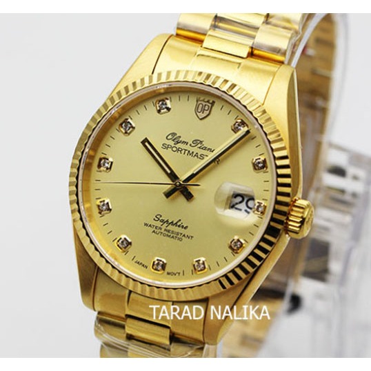 นาฬิกา Olym pianus sportmaster Automatic sapphire 89322AG-423 เรือนทองหน้าทอง Kingsize