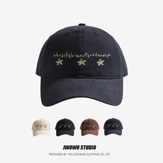 หมวกแก๊ปเบสบอล ปัก ดอกไม้ (มี 4 สี) หมวกแก๊ป หมวกกันแดด