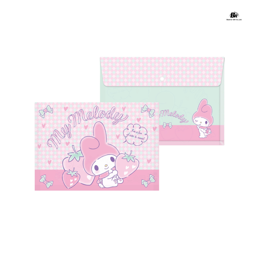 แฟ้มกระดุมขยายข้าง แฟ้มใส่เอกสาร ขนาด A4 สิขสิทธิ์แท้แท้ SANRIO / มายเมโลดี้ / ชินนาม่อน/ คุโรมิ / มายเมโลดี้คุโรมิ