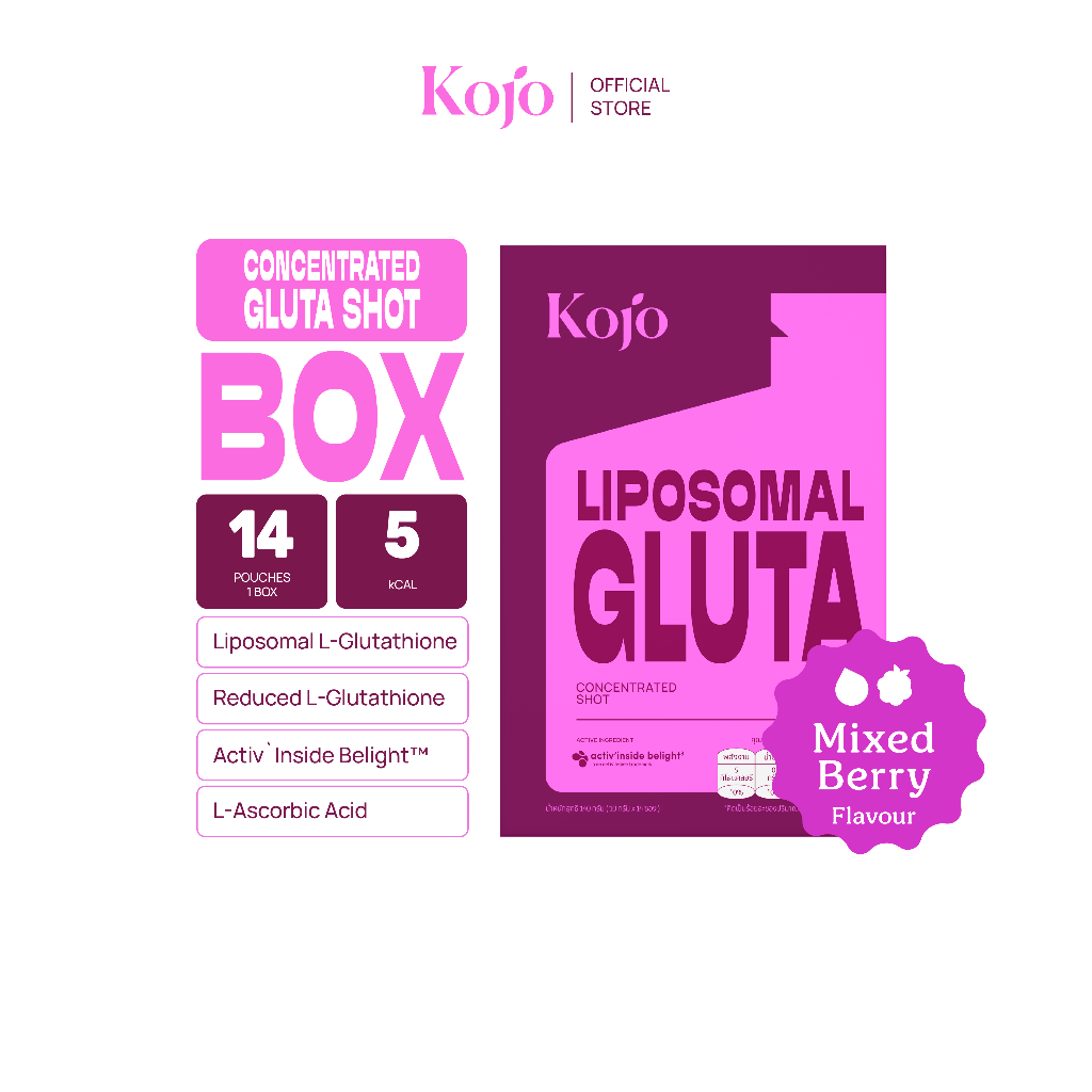 Kojo Liposomal Gluta Shot Dual Delivery Gluta กลูต้าช็อตเข้มข้น 2 รูปแบบ ผิวใส ดูดซึมไว
