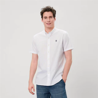GIORDANO เสื้อเชิ้ตผู้ชายแขนสั้น Men's Oxford Slim Short Sleeve Shirt 01046283