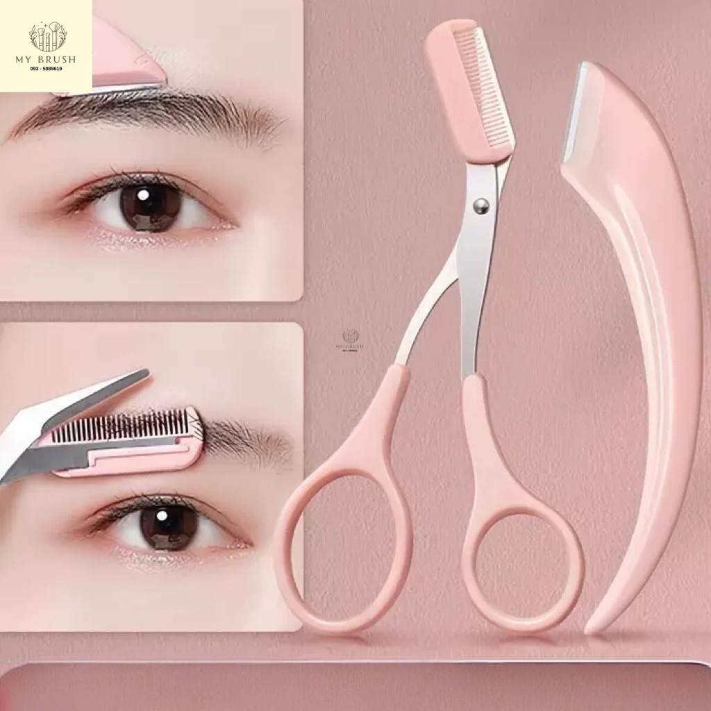 Makeupbrush ที่กันคิ้ว กรรไกรตัดขนคิ้ว มีดโกน U234 U233
