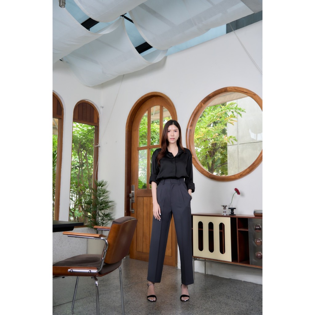 กางเกงซิปหน้าขากระบอกกลาง (W32) THE WITCH HOUSE