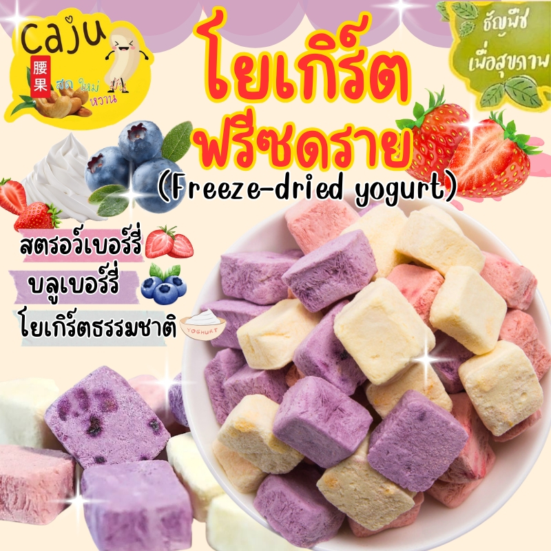 โยเกิร์ต ฟรีซดราย Freeze-Dried Yogurt รสผลไม้ คละรสผลไม้ หอม กรอบ อร่อย เคี้ยวเพลิน อร่อยดี