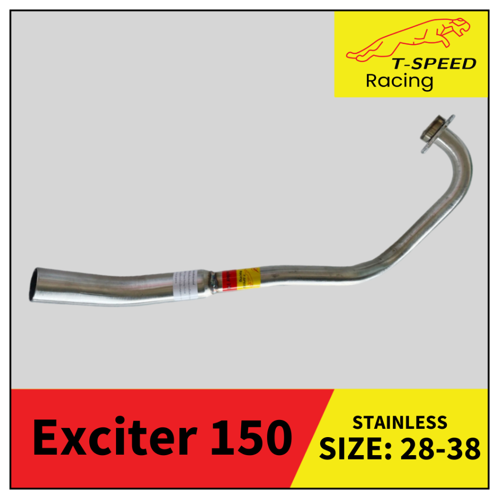 [ฟรีประเก็นปากท่อ] คอท่อ Yamaha Exciter 150 สแตนเลส 304 Size 28-38 mm.