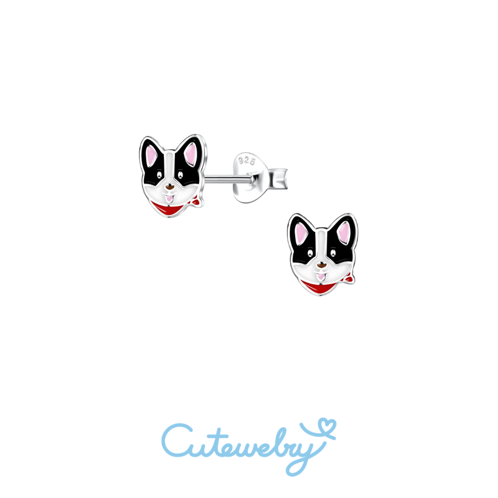 Cutewelry | Pug Dog Silver Earrings - ต่างหูลายหมาปั๊ก