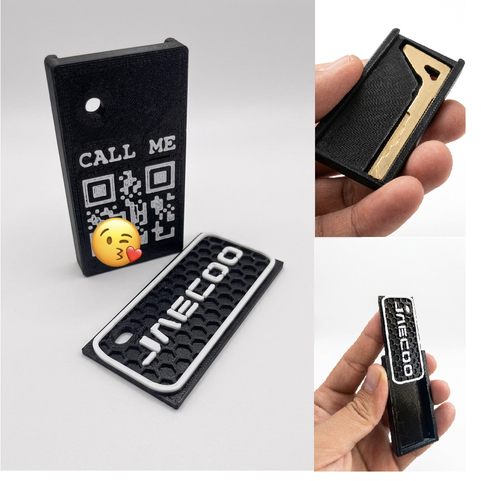 Accessories อุปกรณ์เสริม JAECOO J5 และ J6  กล่องใส่ กุญแจสำรอง พร้อม qr code เบอร์โทรศัพท์  3D Printing