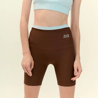 Healthyattitude.bkk - Layered Biker Shorts กางเกงขาสั้นออกกำลังกาย แต่งขอบเอว