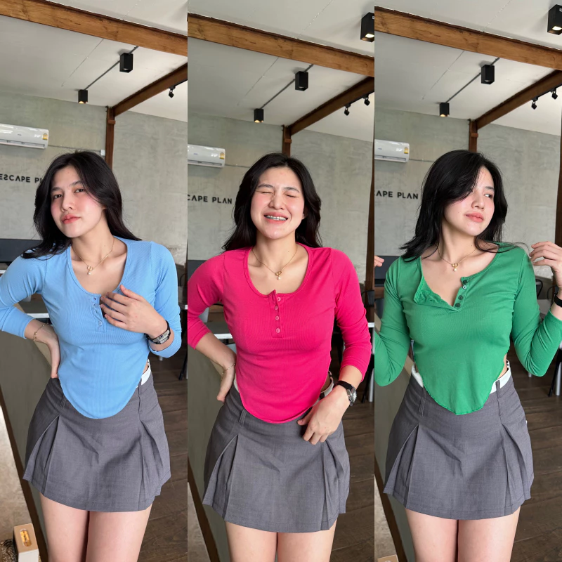 🌈VibeHouse🌈เสื้อแขนยาวผ้าร่อง กระดุมใช้ได้จริง 🥯 คอลเลคชั่นใหม่ทางร้าน นางแบบใส่งานจริงค่า รุ่น อั้มแขนยาว