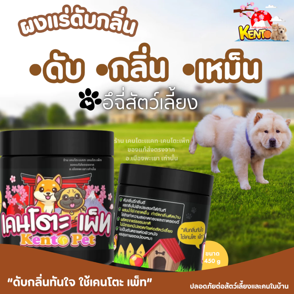kentopet ผงดับกลิ่นฉี่หมา ผงดับกลิ่นฉี่สัตว์เลี้ยง ผงแร่ดับกลิ่นเหม็นสัตว์เลี้ยง ดับกลิ่นฉี่หมาฉี่แมว เคนโตะเพ็ท