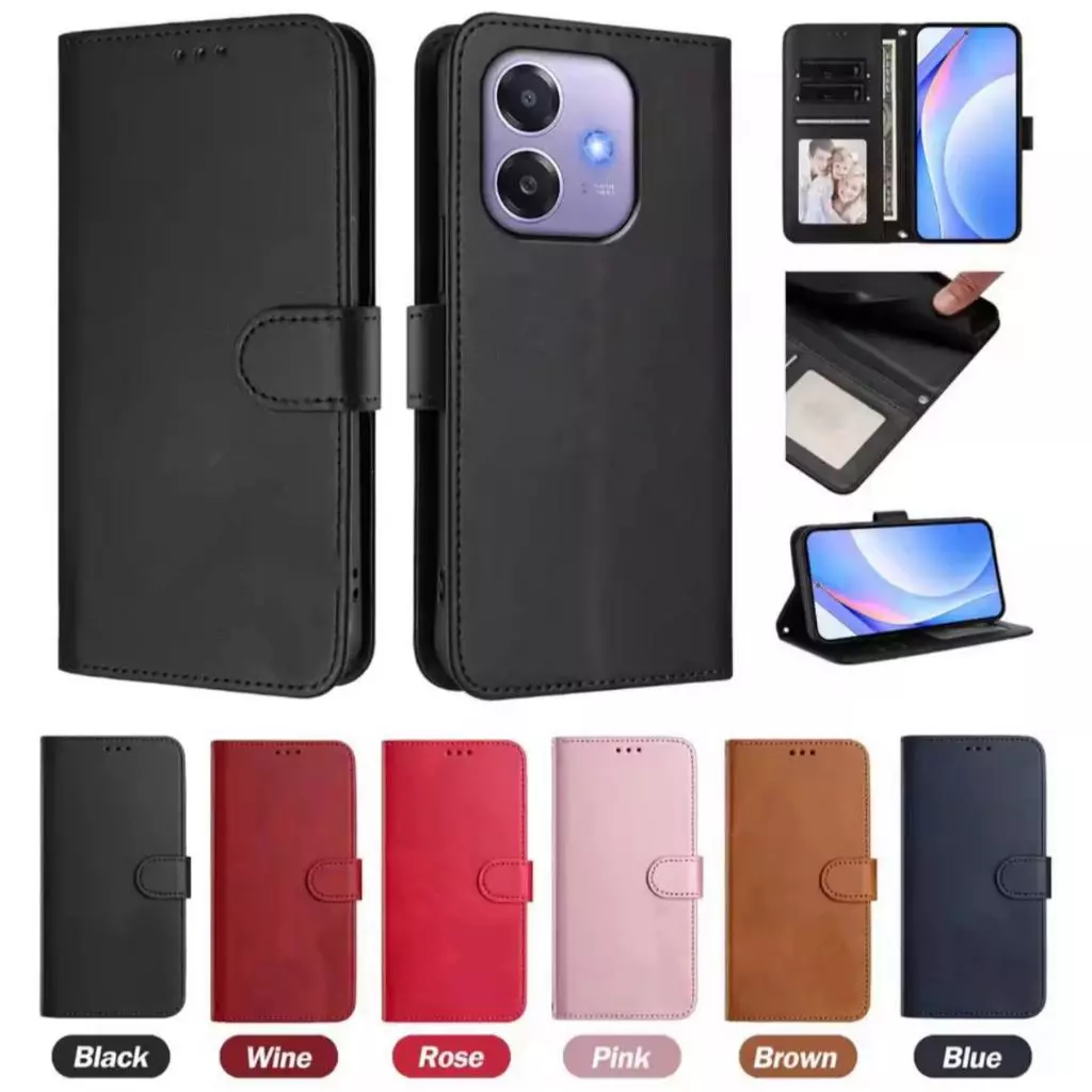 เคสแบบพับได้สำหรับ Oppo A3 A3X A5 A5i A5Pro A5iPRO A5X A3Pro เคสกระเป๋าหนัง ใส่บัตร ป้องกันโทรศัพท์ แม่เหล็กล็อค แถมสาย
