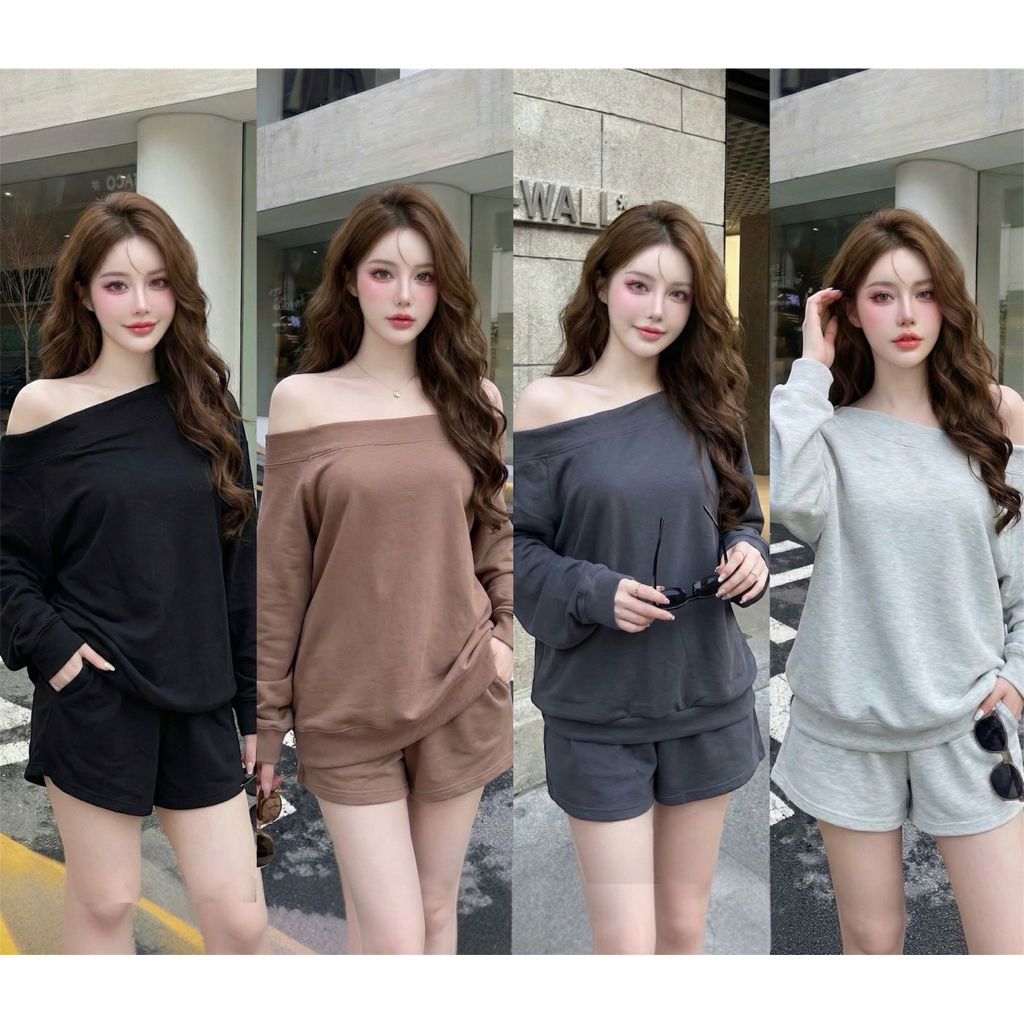 ชุดเซ็ตสุดปัง เสื้อจั้ม+กางเกงขาสั้น ใส่สบายไม่ร้อน