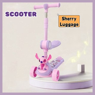 ของแถมคือถุงเท้าหนึ่งคู่ Scooter สกู๊ตเตอร์ขาไถ 3 ล้อ ล้อมีไฟ LED ปรับได้3ระดับ
