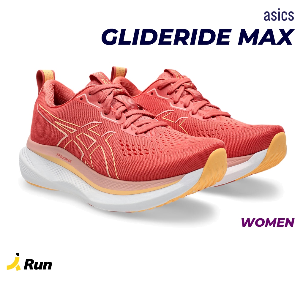 Asics Women's Glideride Max Dark Pink Clay/Orange Glow (Wide) รองเท้าวิ่งผู้หญิง Bananarun
