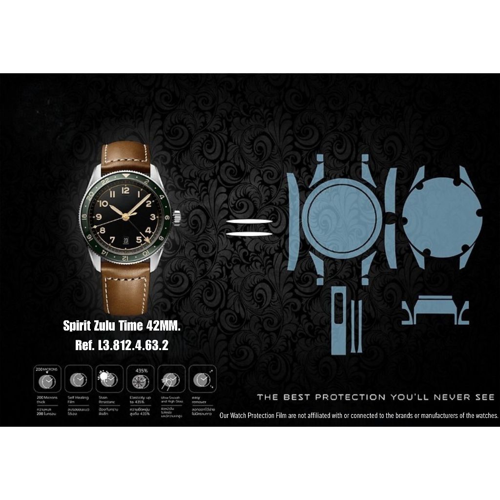 ฟิล์มป้องกันรอยนาฬิกา Watch Protection Film for LONGINES SPIRIT ZULU TIME 42mm Ref. L3.812.4.63.2