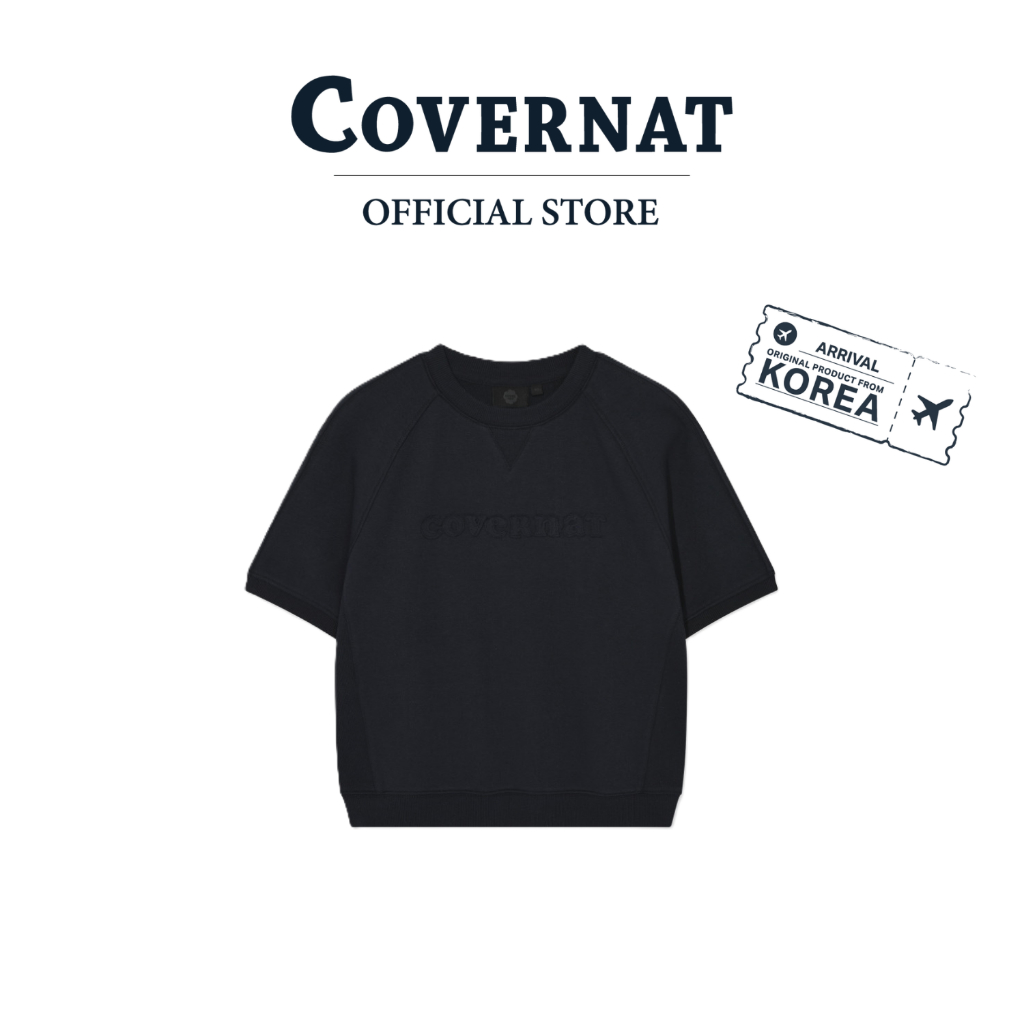 COVERNAT เสื้อสเวตเชิ้ต รุ่น Women Cooper Logo Half Sweatshirt Navy (70062SCLSWF_S6NAXX)