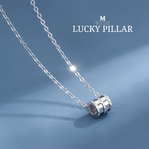 MEET💕สร้อยคอเงินแท้ Lucky Pillar สร้อยคอจี้ สร้อยคอเพชร สร้อยแฟชั่น สร้อยคอผู้หญิง แฟชั่นสุดชิค