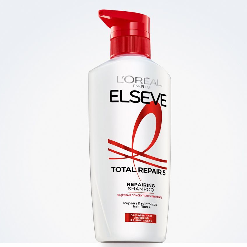 L'OREAL PARIS ELSEVE TOTAL REPAIR 5 REPAIRING SHAMPOO ลอรีอัล ปารีส เอลแซฟ โททอล รีแพร์ 5 แชมพูสำหรับผมเสีย [400ml.]