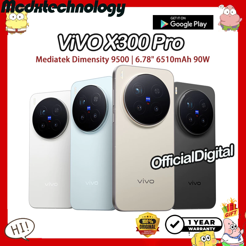 ViVO X300 Pro Dimensity 9500 6.78inch LTPO AMOLED 6510mAh 90W | สนับสนุนไทยและ Google | รับประกัน 12 เดือน