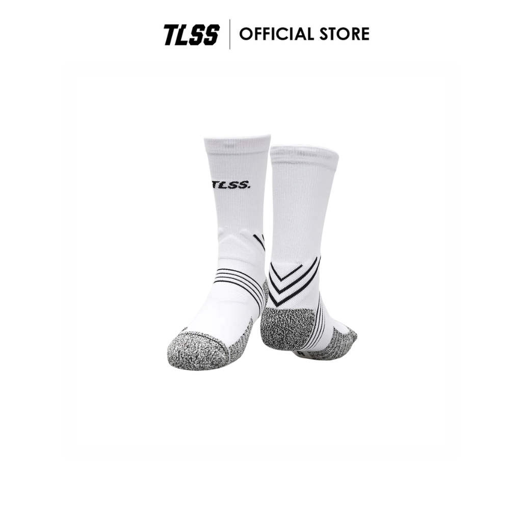 TLSS STRIKER ANTI-SLIP MID-CALF TRAINING SOCKS - (TSS02471-100) ถุงเท้าฟุตบอล TLSS สีขาว
