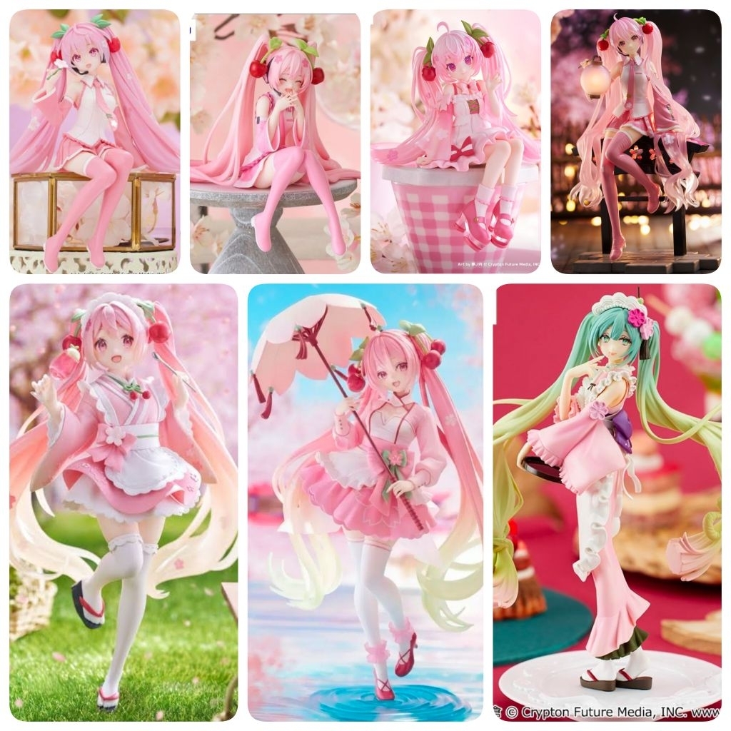 (มีตระกร้าVDO📼) มือ1ของแท้🇯🇵LotJP พร้อมส่งในไทย🇹🇭  Hatsune Miku Figure รวมเวอร์ชั่นSakuraของหลายค่าย mikuสีชมพูสุดคิ้วท์