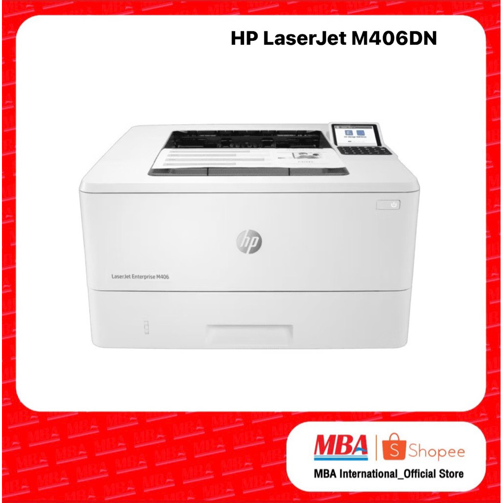 HP Printers LaserJet Enterprise M406dn (3PZ15A) เครื่องพิมพ์เลเซอร์ ขาว-ดำ (สามารถออกใบกำกับภาษีได้)