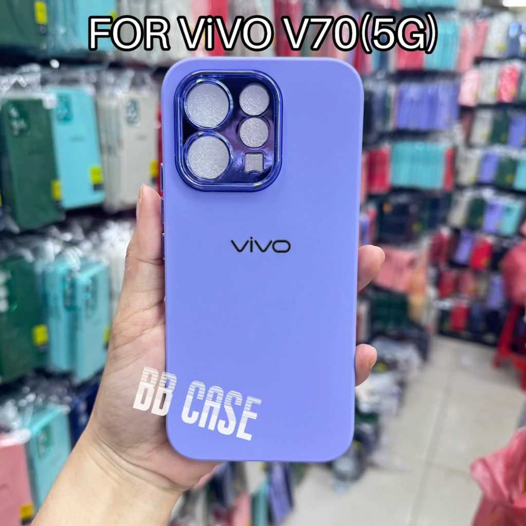 เคสกำมะหยี่สีพื้นโครเมี่ยมกล้อง รุ่น VIVO V70(5G)/V70FE(5G) ตรงรุ่น (มี8สี)เคสกำมะหยี่สีพื้น สินค้าพร้อมจัดส่งในไทย