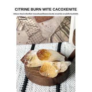CITRINE BURN WITE CACOXENITE ซิทรินเผา ติดแร่ คาค็อกซิไนท์ ก…