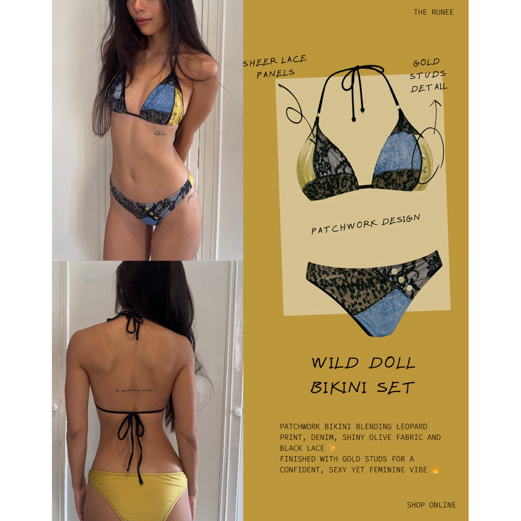 ✨WILD DOLL BIKINI SET🌊 บิกินี่ผสมผ้าหลายเท็กซ์เจอร์ พร้อมส่ง 25/5