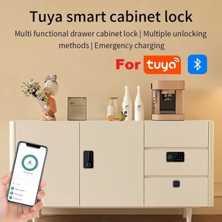 Tuya Drawer Lock Smart กุญแจลายนิ้วมือ ล็อคลิ้นชัก ล็อคตู้ ล็อคเก๊ะอัจฉริยะ ติดตั้งง่าย