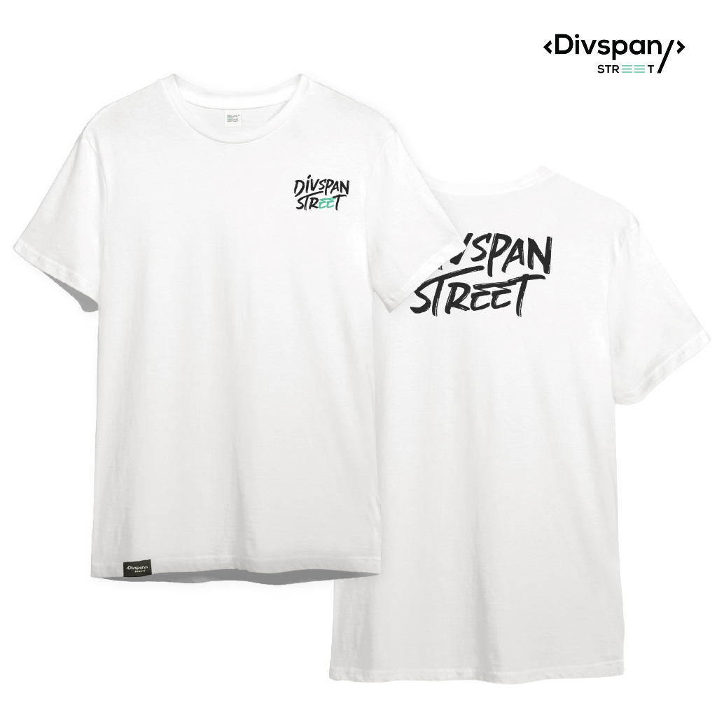 Divspan – เสื้อยืดขาว สตรีทมินิมอล รุ่น Walltag Typography