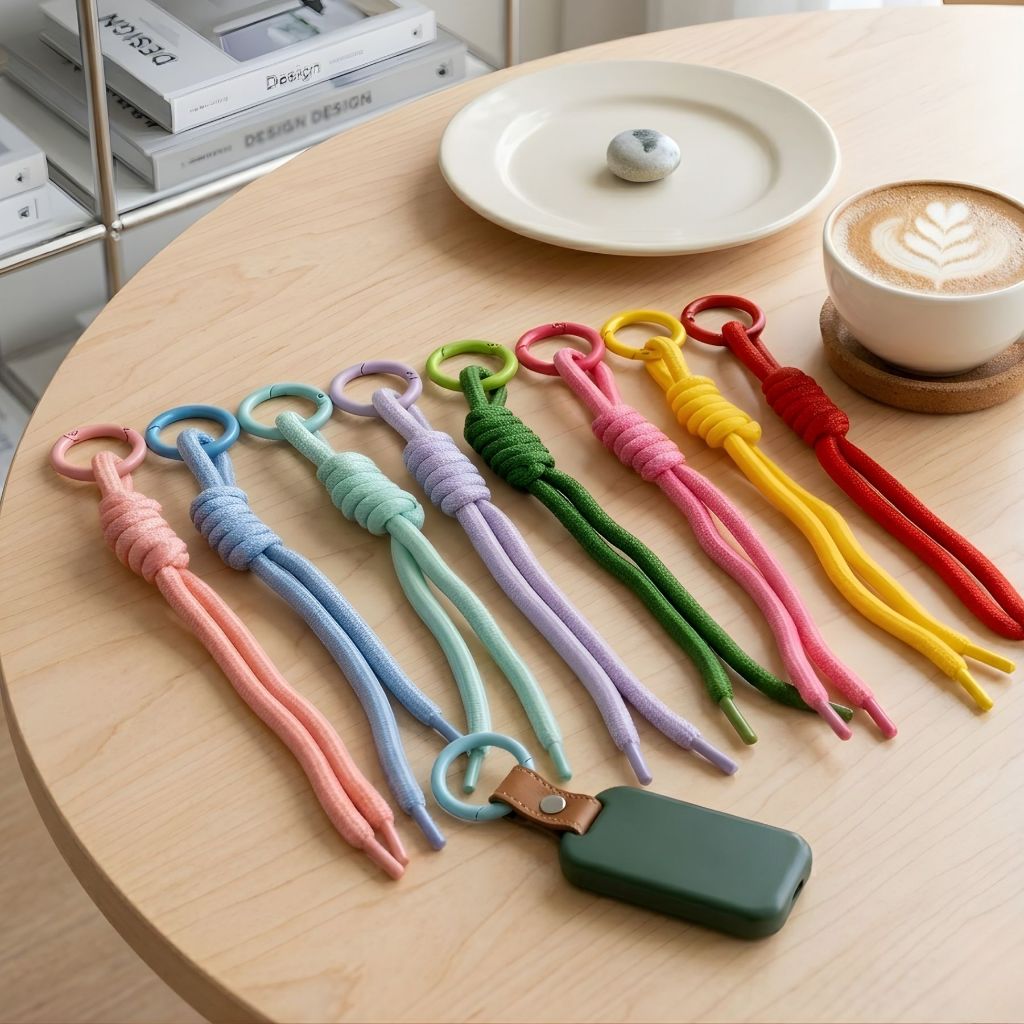 สายคล้องโทรศัพท์มือถือ แบบเชือกถัก แฟชั่นเกาหลี 16cm สายห้อยพวงกุญแจ สีพาสเทล คุณภาพดี แข็งแรง ทนทาน (พร้อมส่ง)