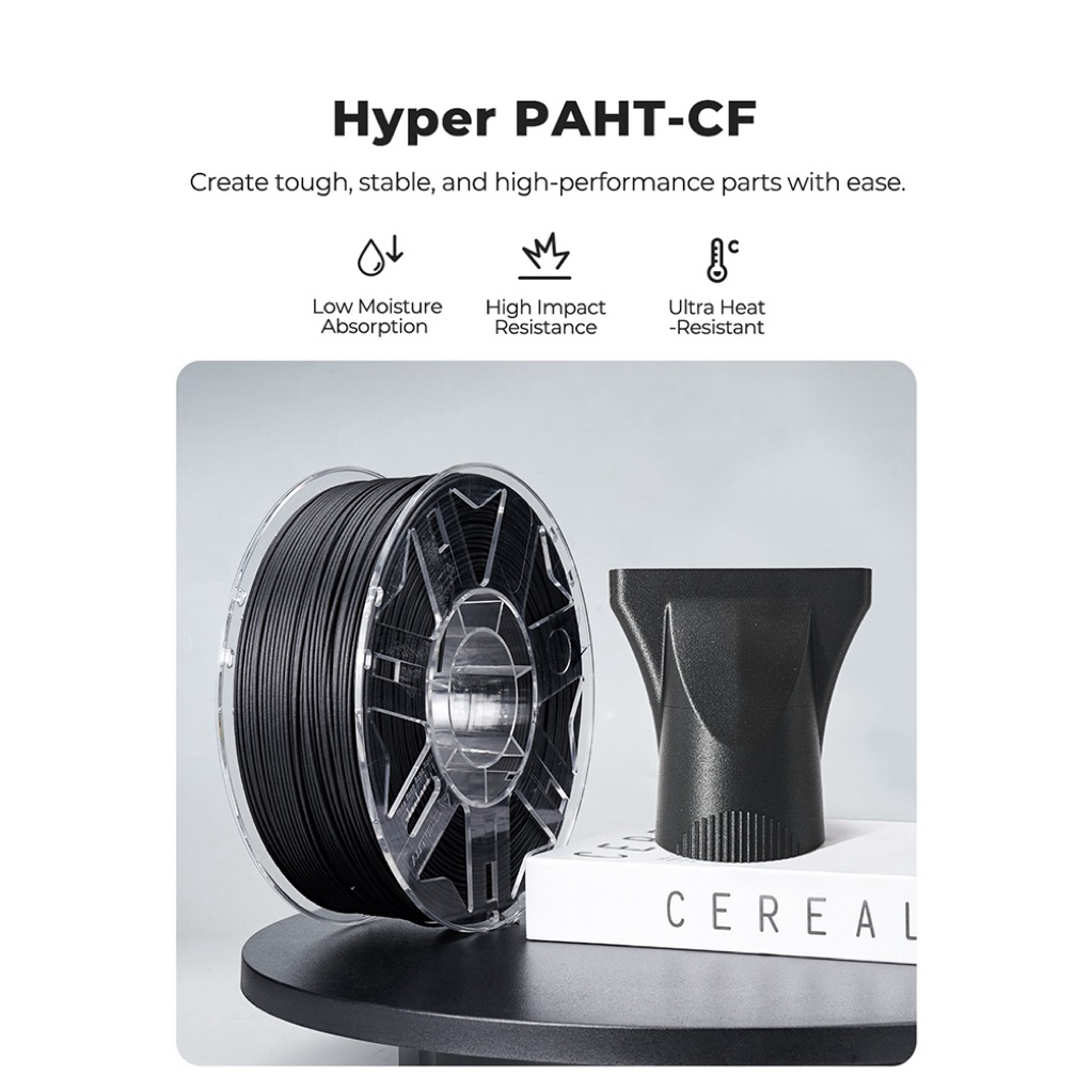 Creality PAHT-CF 1kg 1.75mm เส้นใยคาร์บอนไฟเบอร์ ไนลอนวิศวกรรม ทนความร้อนสูง แข็งแรงสูง สำหรับ 3D Printer ราคา ถูกที่สุด ดีลบีเคเค