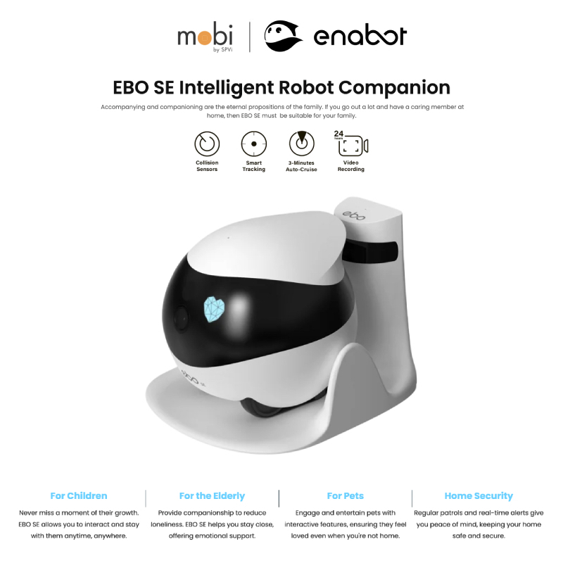 Enabot EBO SE กล้องเคลื่อนที่ สำหรับการรักษาความปลอดภัยภายในบ้าน