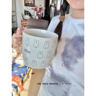 แก้วมัค แก้ว แก้วกาแฟ ins miffy🐰3D 360ml/600ml2 ขนาด สำหรับร้านกาแฟ