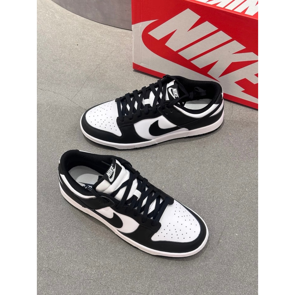 💯รับประกันของแท้ N.I.K.E Dunk Low Panda Black White รองเท้ากีฬาสำหรับผู้ชายและผู้หญิง รองเท้าลำลอง