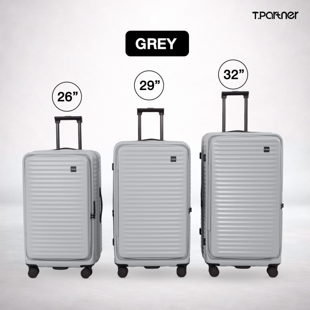 (ประกัน 3ปี) Tpartner Pro Trunk กระเป๋าเดินทางล้อลาก เปิดหน้า ทรงถัง ขยายข้างได้ จุเยอะกว่าเดิม ราคา ถูกที่สุด ดีลบีเคเค แกลเลอรีภาพที่ 9