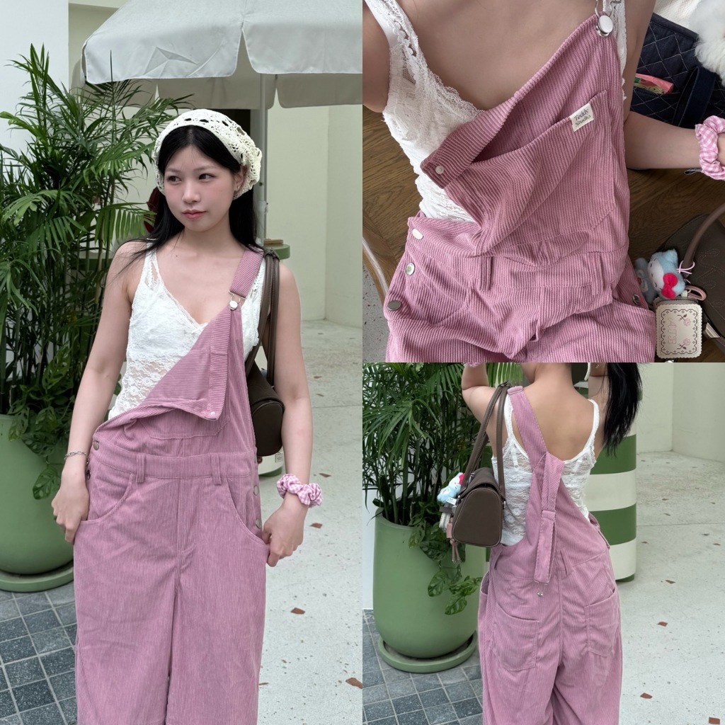 Teddy Blush Overall - ชุดเอี๊ยม ผ้าลูกฟูก