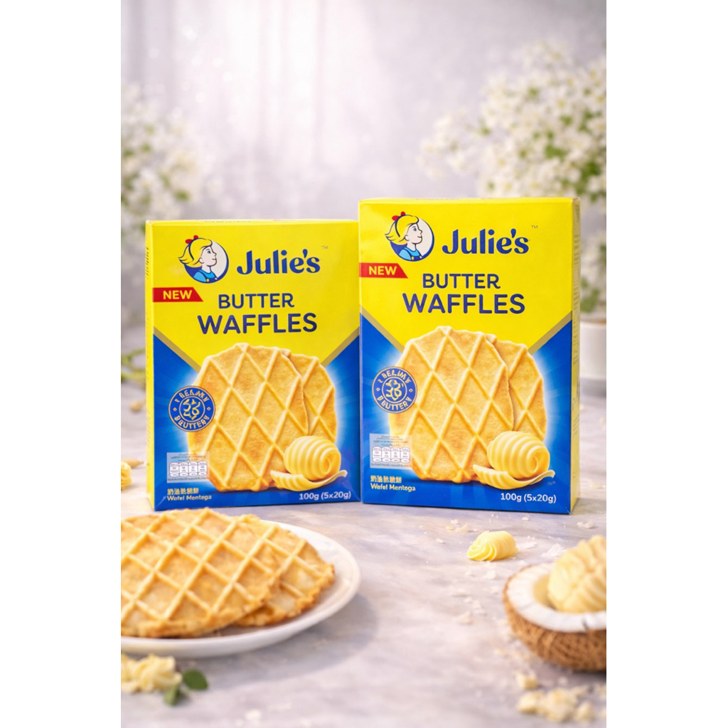 ขนมวาฟเฟิล ยี่ห้อ Julie’s Butter WAFFLES ขนาด 100กรัม