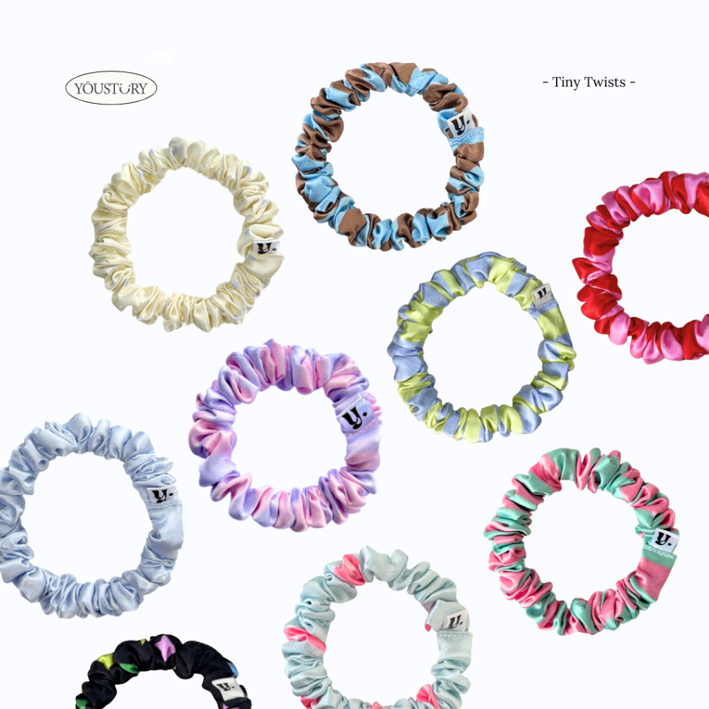 โยวสตอรี - สีใหม่! - Tiny Twists (15 แบบ) - ยางรัดผมพร้อมส่ง ยางมัดผมพร้อมส่ง ยางมัดผม ยางมัดผมซาติน ยางรัดผม
