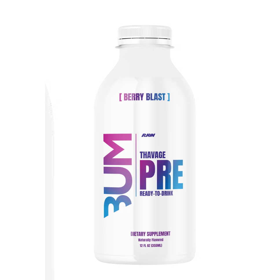 (1 PCS) RAW Ready to Drink Pre-Workout Drink BUM Thavage RTD Preworkout Shakes - Energy Supplement D